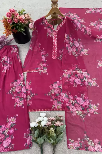 rani georgette readymade suit with digital printed work