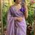 lavender Color hand work Silk Blend Saree