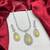 yellow teardrop cz bridal jewellery set, silver pear pendant necklace, drop earrings