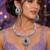 sapphire blue cz bridal choker necklace and chandelier earrings set