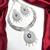 sapphire blue cz bridal choker necklace and chandelier earrings set