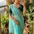 Sky Blue Color hand work Silk Blend Saree