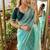 Sky Blue Color hand work Silk Blend Saree