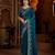 Blue jimmy choo zari butti work embellished wedding wear saree