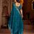 Blue jimmy choo zari butti work embellished wedding wear saree