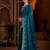Blue jimmy choo zari butti work embellished wedding wear saree