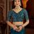 Blue jimmy choo zari butti work embellished wedding wear saree