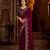 Wine jimmy choo zari butti work embellished wedding wear saree
