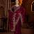 Wine jimmy choo zari butti work embellished wedding wear saree