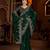 Green jimmy choo zari butti work embellished wedding wear saree