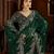 Green jimmy choo zari butti work embellished wedding wear saree