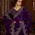 Purple jimmy choo zari butti work embellished wedding wear saree