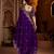 Purple jimmy choo zari butti work embellished wedding wear saree