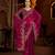 Pink jimmy choo zari butti work embellished wedding wear saree