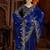 Royal blue jimmy choo zari butti work embellished wedding wear saree