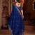 Royal blue jimmy choo zari butti work embellished wedding wear saree
