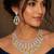 yellow sapphire cz bridal choker necklace set, chandelier earrings, indian wedding jewellery