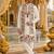 White embroidered & sequence work silk blend straight kurta set