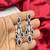 purple crystal bridal necklace earrings set  silver tone cz jewellery
