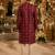 Purple printed silk blend straight kurta