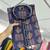 Blue printed silk blend straight kurta