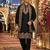 Black embroidered & sequence work silk blend straight kurta set