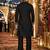 Black embroidered & sequence work silk blend straight kurta set