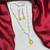 yellow pear cut crystal bridal jewellery set, silver-plated wedding necklace earrings