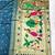 Firozi zari woven paithani silk traditional saree with swarovski blouse piece