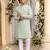 Green lucknowi & sequence work rayon straight kurta