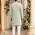 Green lucknowi & sequence work rayon straight kurta