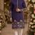 Purple embroidered & sequence work silk blend straight kurta
