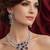 purple stone bridal jewellery set: silver plated cz necklace and earrings