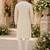 Cream embroidered & sequence work silk blend straight kurta set