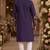 Purple embroidered & sequence work silk blend straight kurta