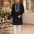 Black embroidered & sequence work silk blend straight kurta