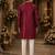 Maroon embroidered & sequence work silk blend straight kurta
