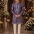 Purple embroidered & sequence work silk blend straight kurta