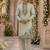 Green embroidered & sequence work silk blend straight kurta set