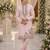 Pink embroidered & sequence work silk blend straight kurta set