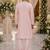 Pink embroidered & sequence work silk blend straight kurta set