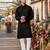 Black original mirror work viscos silk blend straight kurta