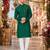 Green original mirror work viscos silk blend straight kurta