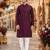 Purple original mirror work viscos silk blend straight kurta