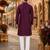 Purple original mirror work viscos silk blend straight kurta