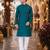 Teal original mirror work viscos silk blend straight kurta