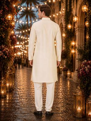 White original mirror work viscos silk blend straight kurta 2