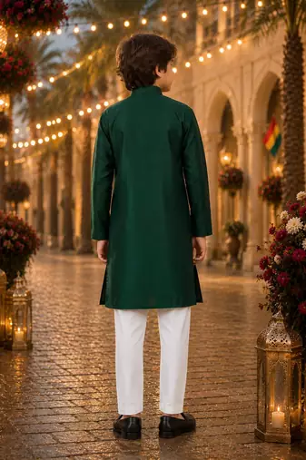 Green original mirror work viscos silk straight kurta