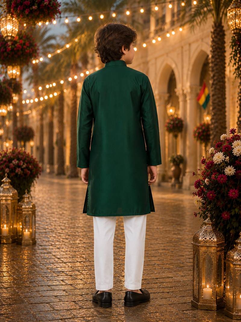 Green original mirror work viscos silk straight kurta