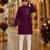 Purple original mirror work viscos silk straight kurta
